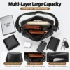 black crossbody bag G8609 with layered storage for daily essentials