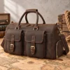 leather travel bag style L4090 in Coffee Crazy Horse cowhide