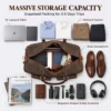 leather duffle bag L4090 with 16-inch laptop and organized travel storage