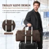 Crazy Horse leather travel bag L4090 with rear trolley sleeve