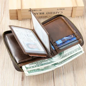 Zipped Travel Wallet Genuine Leather | Men's Personalized Wallets Wholesale OEM ODM Item 1189