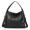 hobo crossbody bags style N7710 in black cowhide