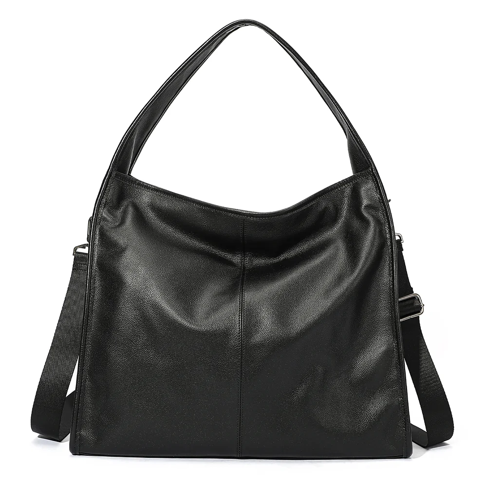 hobo crossbody bags style N7710 in black cowhide