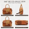 cowhide leather patchwork purse N7824 front side back and bottom views