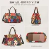 color block handbag N7828 front side back and bottom views