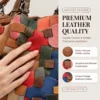 cowhide color block patchwork detail on handbag style N7828