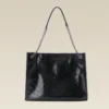 cross body bag hobo style S1008 in black cowhide
