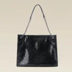 cross body bag hobo style S1008 in black cowhide