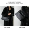 black cowhide hobo bag S1008 in small and large sizes