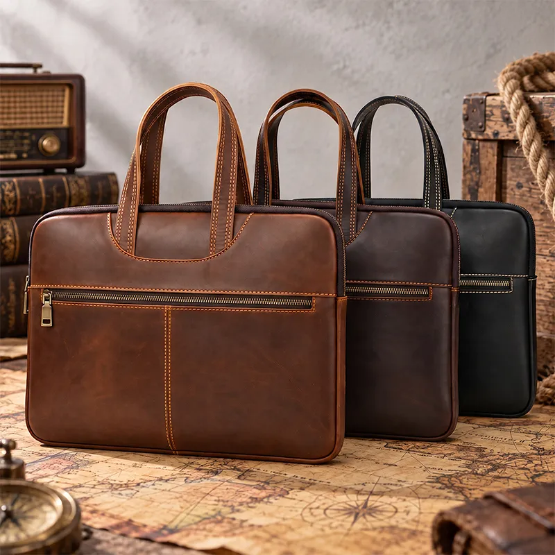 vintage leather briefcase