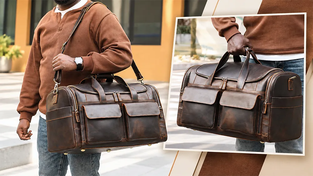 wholesale leather weekender bags